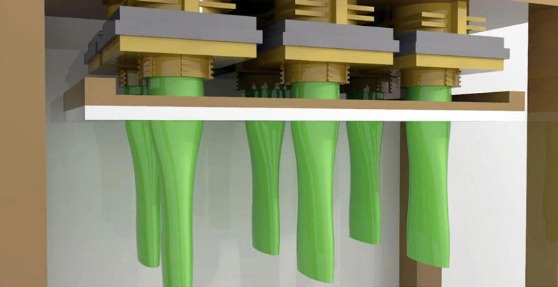 Preformas extruidas entre moldes abiertos