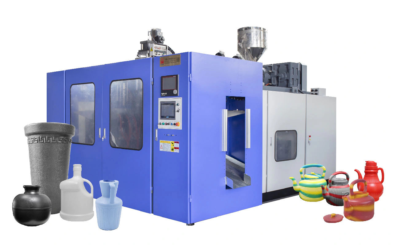 Máquina de extrusión-soplado con macetas y jardineras de plástico