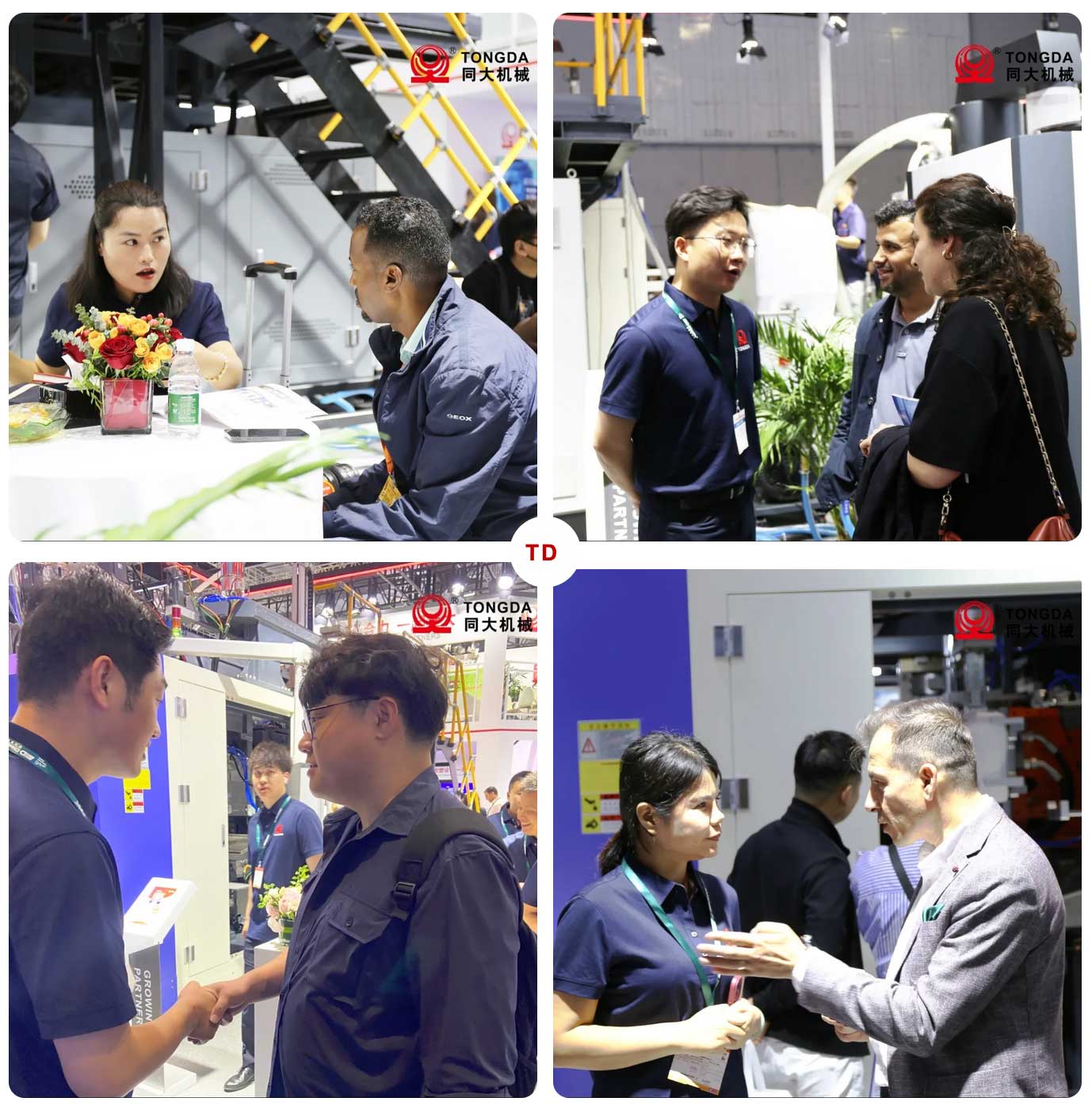 Equipo de Tongda reunido con clientes en CHINAPLAS 2024